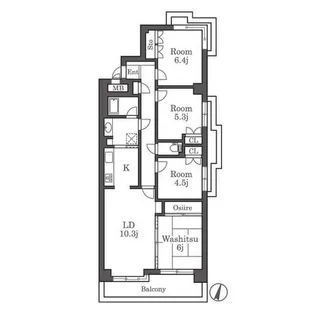 パーク ノヴァ大濠【205号室】の間取り