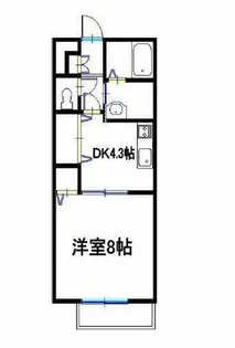プランドール砥堀【1階】の間取り