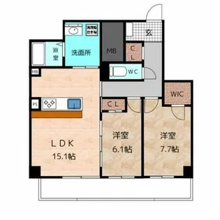 Ceres中村公園前【5階】の間取り
