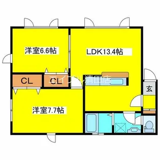 フローラルコート51【102号室】の間取り