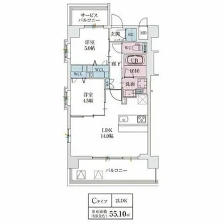 スプランディッド天王寺SOUTH【2階】の間取り