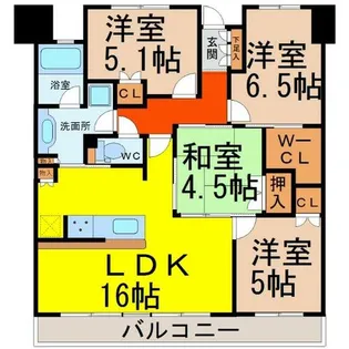 パークアクシス金山WEST【3階】の間取り