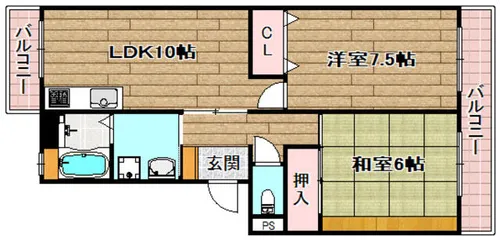 サニーコートⅡ【101号室】の間取り