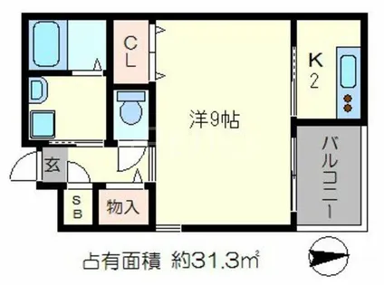 エバーブロッサム下鴨【2階】の間取り