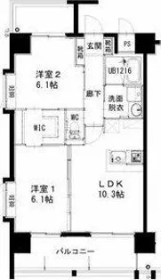ヒルクレスト片野グランデⅠ【10階】の間取り