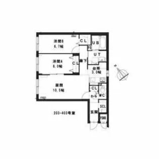 グランメール ニュアージュ【403号室】の間取り