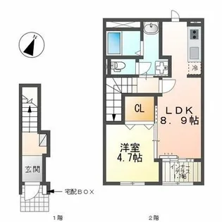エスターテ【202号室】の間取り