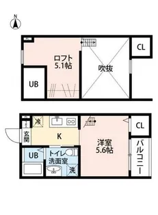 1Kの間取り画像