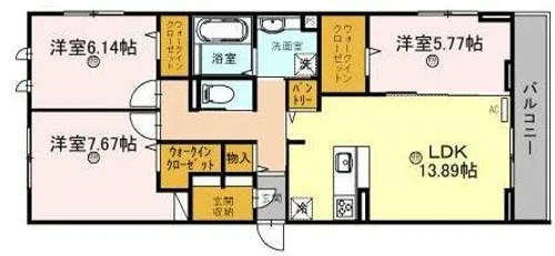 グランセレーナオオクボ【3階】の間取り