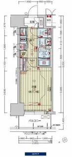 プレサンスOSAKA DOMECITY クロスティ【15階】の間取り