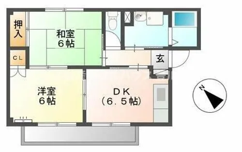 グランデージ小田渕A【1階】の間取り