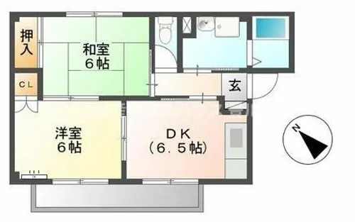 グランデージ小田渕A【2階】の間取り