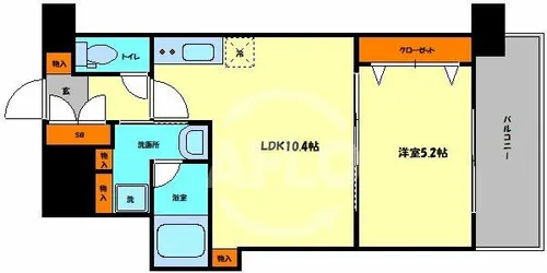 スプランディッド京橋EAST【9階】の間取り