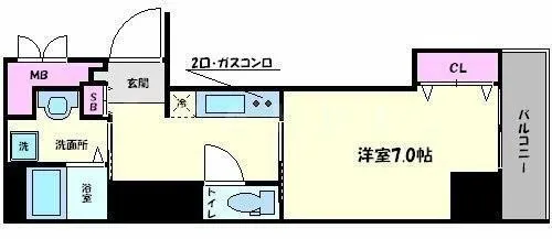レジデンス心斎橋【10階】の間取り