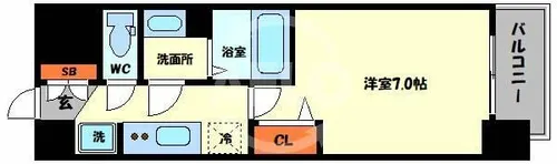 アドバンス大阪ベイココナ【11階】の間取り