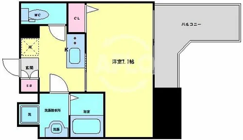 プランドール大手前レジデンス【11階】の間取り