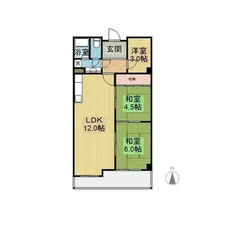 ホワイトキャッスル植田Ⅲ【8階】の間取り