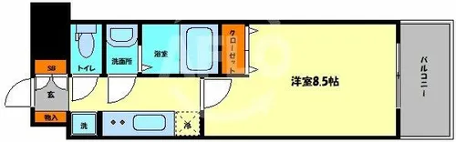 スプランディッド京橋EAST【6階】の間取り