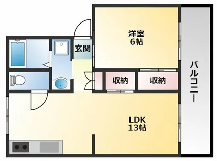 大和川ハイツⅡ【202号室】の間取り