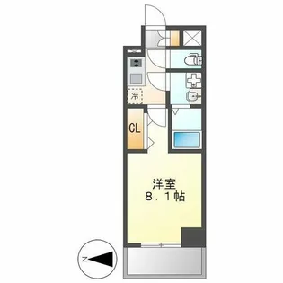 エスリード上前津LIVIA【413号室】の間取り