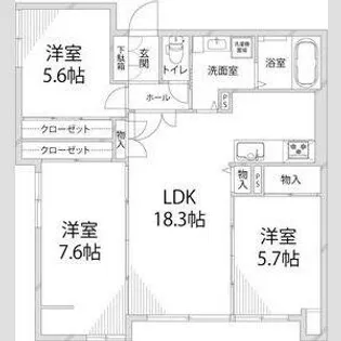 ロワイヤル城巽【6階】の間取り