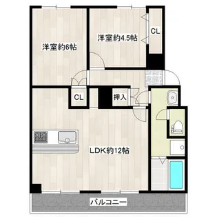 ポプラ和白駅前【303号室】の間取り