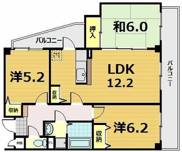 ラポート小林【6階】の間取り