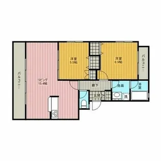 クレストサンケー【1階】の間取り