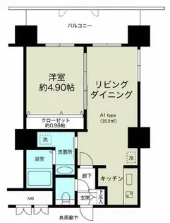 ノルデンタワー新大阪プレミアム【802号室】の間取り