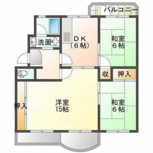 横尾1団地69団地【2階】の間取り