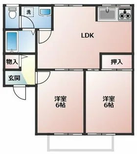 サンヴィレッヂC【1階】の間取り