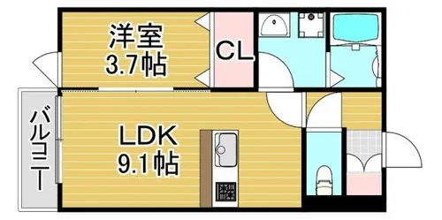 CS津福【1階】の間取り