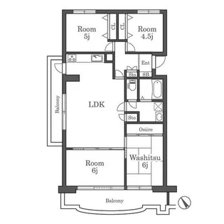 アーベインルネス梅光園五号棟404【4階】の間取り