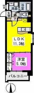リバーランド姪浜【4階】の間取り