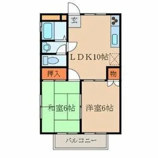 クレール新守A【201号室】の間取り