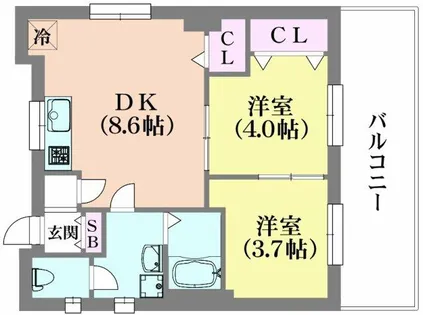 ラムール西山町【5階】の間取り