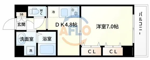 アスヴェル梅田WEST【2階】の間取り