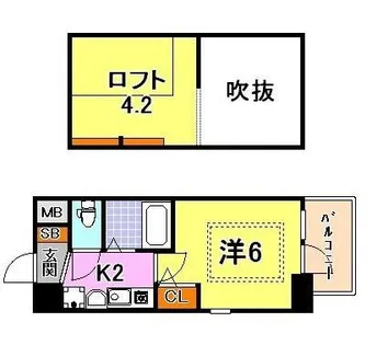 エステムコート三宮駅前ラ・ドゥー【6階】の間取り
