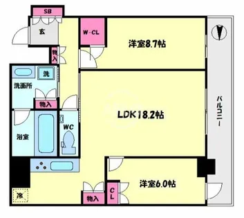 2LDKの間取り画像