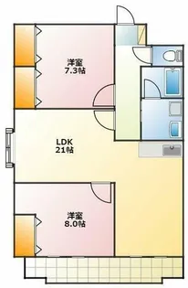 ウィンフィールド曙【206号室】の間取り