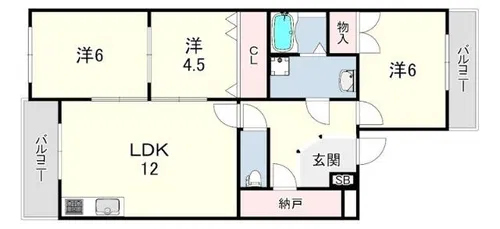 リバーグリーン藤村【3階】の間取り