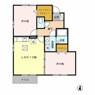 グランモアかがりA【1階】の間取り