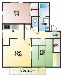 ユトリロ西幸B【202号室】の間取り