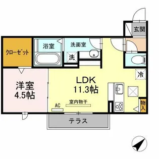 アメニティ橋口【1階】の間取り