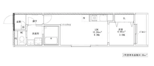 Calm塩釜口【3階】の間取り