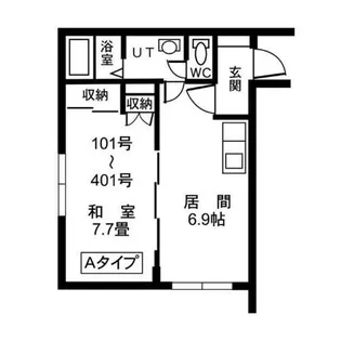 メゾンエール【101号室】の間取り