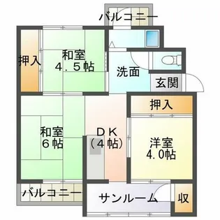 多聞台ビル2号棟【4階】の間取り