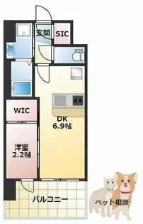 セレニテ十三ミラク【3階】の間取り
