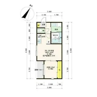ハーモニーテラス開平町II【3階】の間取り