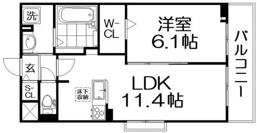 フィオーレカーサ【1階】の間取り